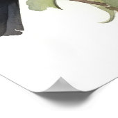 Gelbes gehülltes Blackbird Bird Art Print Poster (Ecke)