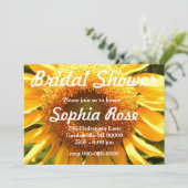 Gelbes Gelbblütendes Foto Brautparty Einladung (Stehend Vorderseite)