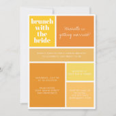 Gelbes gelbes orangefarbenes Brautparty Einladung (Vorderseite)