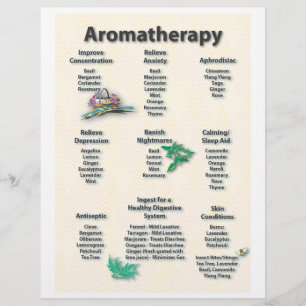 Gelbes Gemustertes Aromatherapie Diagramm Flyer