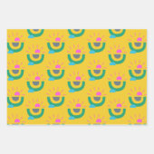 Gelbes geometrisches, Abstraktes Sonnenscheinmuste Geschenkpapier Set (Vorderseite 2)