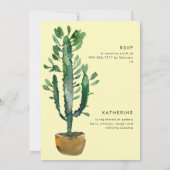 Gelbes geometrisches Brautparty Einladung (Rückseite)