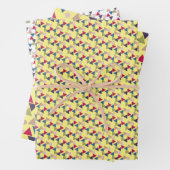 Gelbes geometrisches Faltpapier Geschenkpapier Set (Beispiel)