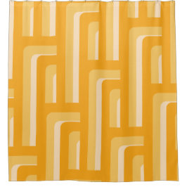 Gelbes geometrisches Muster Duschvorhang