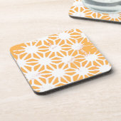 Gelbes geometrisches Muster Getränkeuntersetzer (Linke Seite)