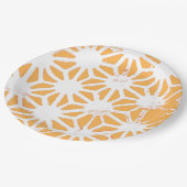 Gelbes geometrisches Muster Pappteller (Schrägansicht)