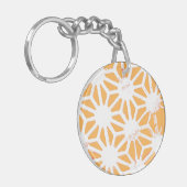 Gelbes geometrisches Muster Schlüsselanhänger (Vorderseite links)