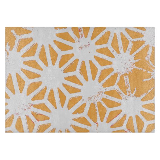 Gelbes geometrisches Muster Schneidebrett (Vorderseite)