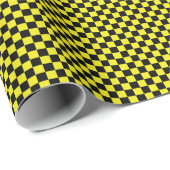 Gelbes, geometrisches Quadrat Geschenkpapier (Rolleneckpunkt)