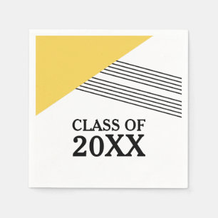 Gelbes geometrisches Streifen Abschluss Napkins Serviette