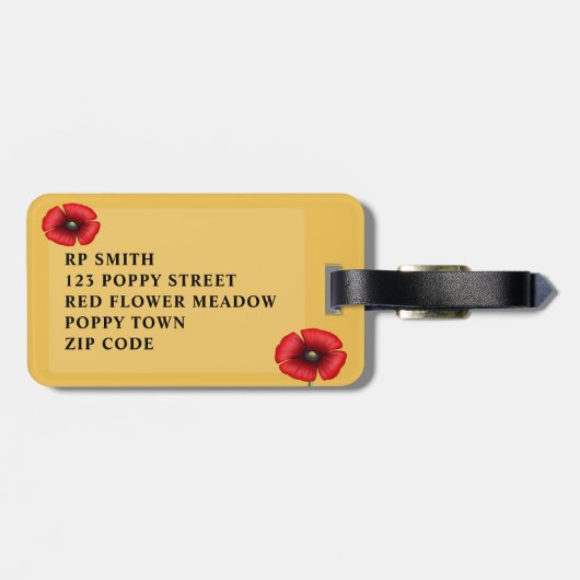 Gelbes Gepäckchen Gepäckanhänger (Rückseite horizontal)