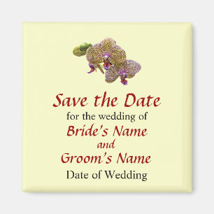Gelbes Gepunktetes Orchid Save the Date Magnet