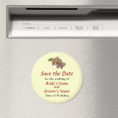 Gelbes Gepunktetes Orchid Save the Date Magnet (In Situ (Geschirrspüler))