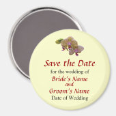 Gelbes Gepunktetes Orchid Save the Date Magnet (Vorderseite/Rückseite)