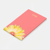 Gelbes Gerbera-Gänseblümchen auf Koralle Post-it Klebezettel (angewinkelt)