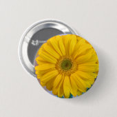 Gelbes Gerbera-Gänseblümchen Button (Vorne & Hinten)