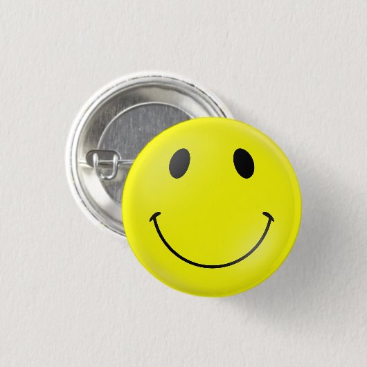 Gelbes Gesicht Button (Vorne & Hinten)