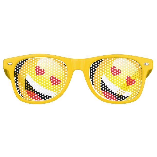 Gelbes Gesicht Emojo Party Emoticon Rave Sonnenbrille (Vorderseite)