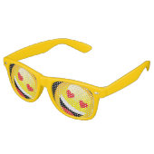 Gelbes Gesicht Emojo Party Emoticon Rave Sonnenbrille (Schrägansicht)