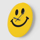 Gelbes Gesicht Große Wanduhr (Winkel)