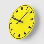 Gelbes Gesicht Runde Wanduhr (Winkel)
