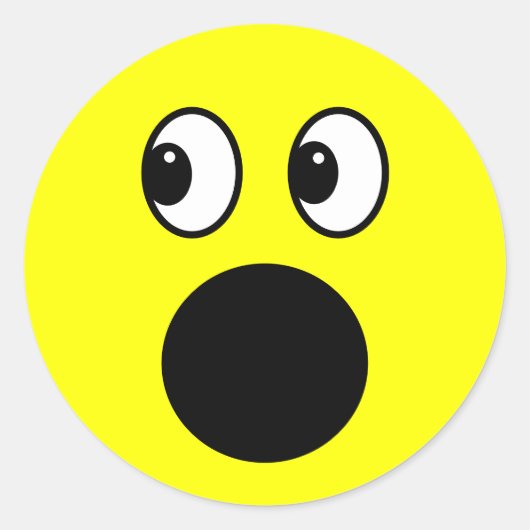 Gelbes Gesicht Runder Aufkleber (Vorderseite)