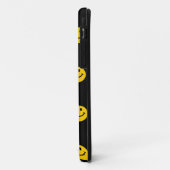 Gelbes Gesichts-Muster auf Schwarzem Case-Mate iPhone Hülle (Hinten/Links)