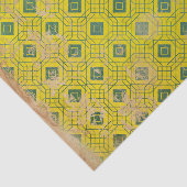 Gelbes gestörtes Art Déco Seidenpapier (Ausschnitt)