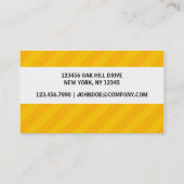 Gelbes gestreiftes kundenspezifisches Monogramm Visitenkarte (Rückseite)