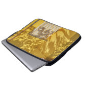 Gelbes gestrichenes Gebäude Laptopschutzhülle (Vorne Knopf)