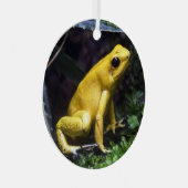 Gelbes Gift Dart Frog Metal Ornament (Vorderseite Rechts)