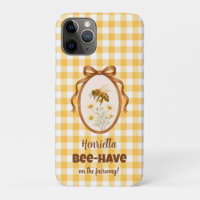 Gelbes Gingham-Biene-Golf-Witz-iPhone-Case