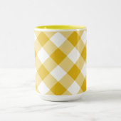 Gelbes Gingham-Geschenk Tasse (Zentrum)