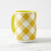 Gelbes Gingham-Geschenk Tasse (Vorderseite Links)