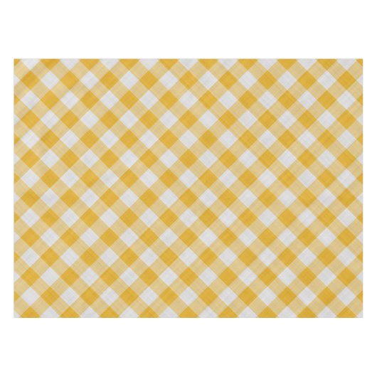 Gelbes Gingham-Kariertes Prüfmuster Tischdecke (Vorderseite (Horizontal))