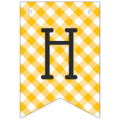 Gelbes Gingham-Karo-Muster-alles Gute zum Wimpelkette (Zweite Fahne)