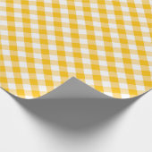 Gelbes Gingham-Karo-Muster Geschenkpapier (Ecke)