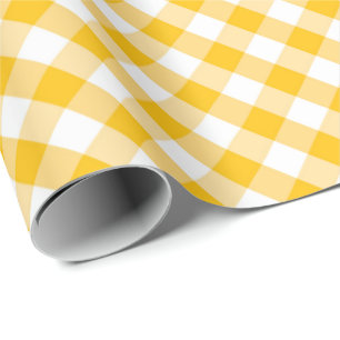 Gelbes Gingham-Karo-Muster Geschenkpapier