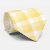 Gelbes Gingham-Karo-Muster Krawatte (Gerollt)