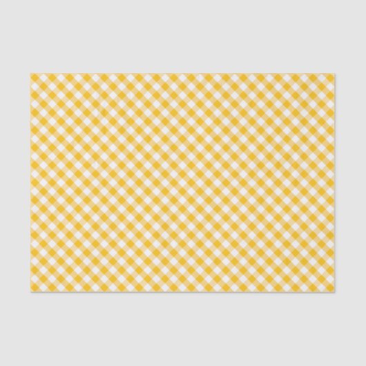 Gelbes Gingham-Karo-Muster Seidenpapier (Vorderseite)