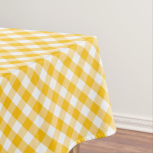 Gelbes Gingham-Karo-Muster Tischdecke