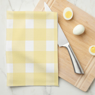 Gelbes Gingham-Küchenhandtuch Geschirrtuch