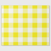 Gelbes Gingham-Muster Geschenkpapier (Flach)