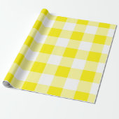 Gelbes Gingham-Muster Geschenkpapier (Ungerollt)