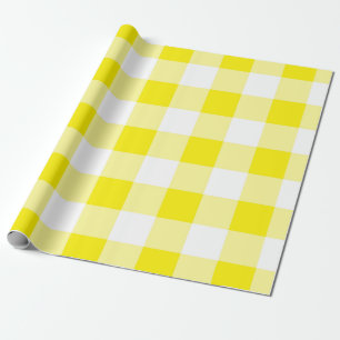 Gelbes Gingham-Muster Geschenkpapier