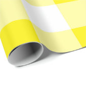 Gelbes Gingham-Muster Geschenkpapier (Rolleneckpunkt)
