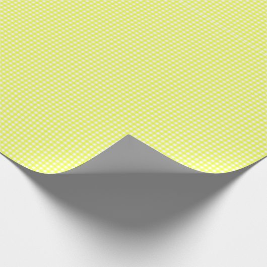 Gelbes Gingham Scheckpapier Geschenkpapier (Ecke)