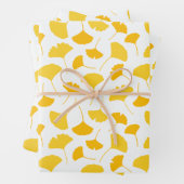 Gelbes Ginkgo-Leaf-Muster Geschenkpapier Set (Beispiel)