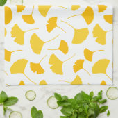 Gelbes Ginkgo-Leaf-Muster Geschirrtuch (Gefaltet)