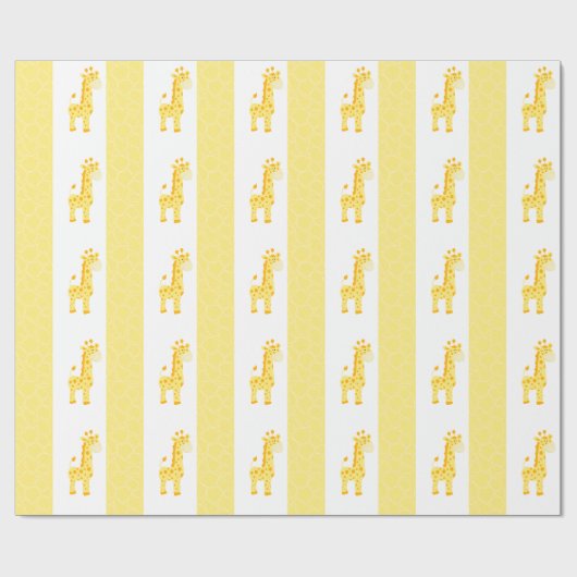 Gelbes Giraffen-Druck-Packpapier Geschenkpapier (Flach)